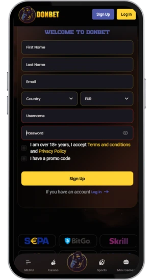 Sign Up and Deposit